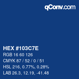 Color code: HEX #103C7E | qconv.com