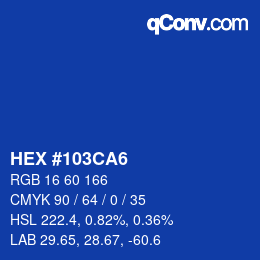 カラーコード: HEX #103CA6 | qconv.com