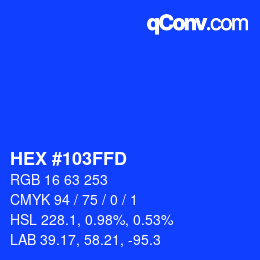 カラーコード: HEX #103FFD | qconv.com