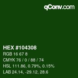 Color code: HEX #104308 | qconv.com