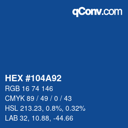 カラーコード: HEX #104A92 | qconv.com