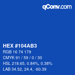 Color code: HEX #104AB3 | qconv.com