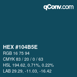 Color code: HEX #104B5E | qconv.com