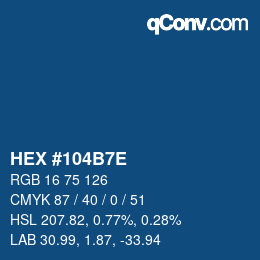 Color code: HEX #104B7E | qconv.com