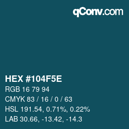 Color code: HEX #104F5E | qconv.com