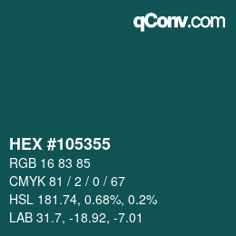 Color code: HEX #105355 | qconv.com