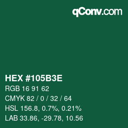 Color code: HEX #105B3E | qconv.com