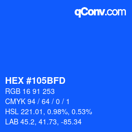 Color code: HEX #105BFD | qconv.com