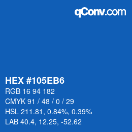 カラーコード: HEX #105EB6 | qconv.com