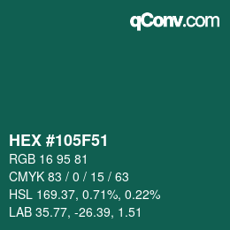 Color code: HEX #105F51 | qconv.com