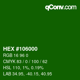 Color code: HEX #106000 | qconv.com