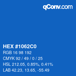 Color code: HEX #1062C0 | qconv.com