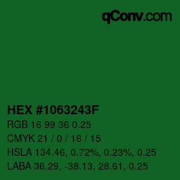 Code couleur: HEX #1063243F | qconv.com