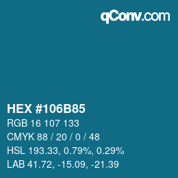 Color code: HEX #106B85 | qconv.com