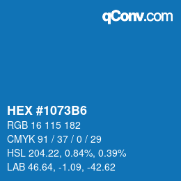 Color code: HEX #1073B6 | qconv.com