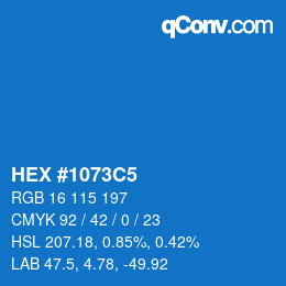 Color code: HEX #1073C5 | qconv.com