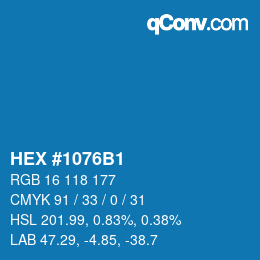 Color code: HEX #1076B1 | qconv.com