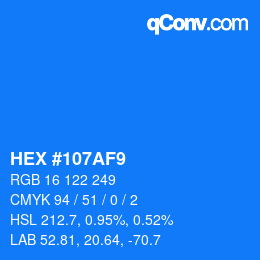 Color code: HEX #107AF9 | qconv.com