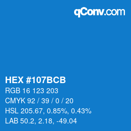 颜色代码: HEX #107BCB | qconv.com