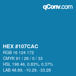 カラーコード: HEX #107CAC | qconv.com
