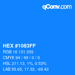 Color code: HEX #1083FF | qconv.com