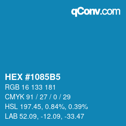 Color code: HEX #1085B5 | qconv.com