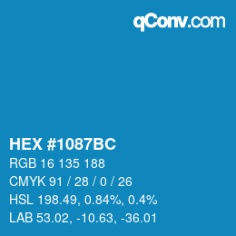 カラーコード: HEX #1087BC | qconv.com