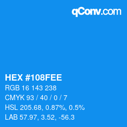 Código de color: HEX #108FEE | qconv.com