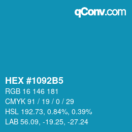 Color code: HEX #1092B5 | qconv.com