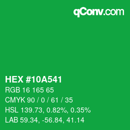 Color code: HEX #10A541 | qconv.com