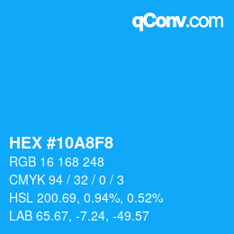 Color code: HEX #10A8F8 | qconv.com