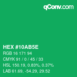 Código de color: HEX #10AB5E | qconv.com