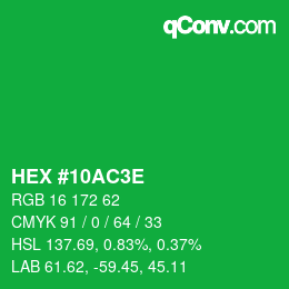 Color code: HEX #10AC3E | qconv.com