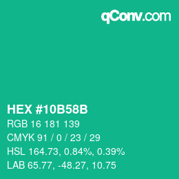 Color code: HEX #10B58B | qconv.com