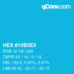Color code: HEX #10B5E0 | qconv.com