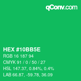 Color code: HEX #10BB5E | qconv.com