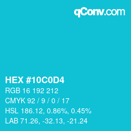 Color code: HEX #10C0D4 | qconv.com