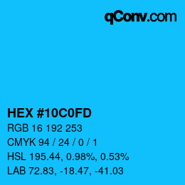 Color code: HEX #10C0FD | qconv.com