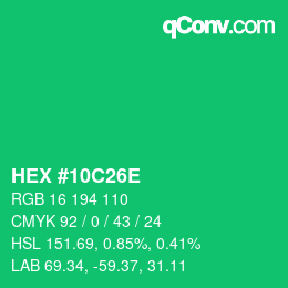Color code: HEX #10C26E | qconv.com
