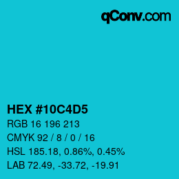 Color code: HEX #10C4D5 | qconv.com