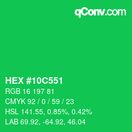 Color code: HEX #10C551 | qconv.com