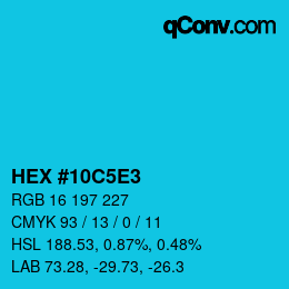 カラーコード: HEX #10C5E3 | qconv.com