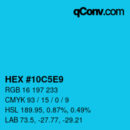 Color code: HEX #10C5E9 | qconv.com