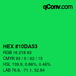 Color code: HEX #10DA53 | qconv.com