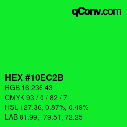Color code: HEX #10EC2B | qconv.com