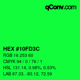 Color code: HEX #10FD3C | qconv.com