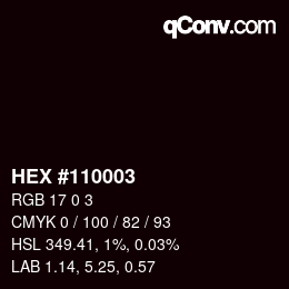 Color code: HEX #110003 | qconv.com