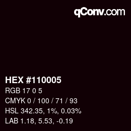 カラーコード: HEX #110005 | qconv.com