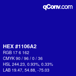 Color code: HEX #1106A2 | qconv.com