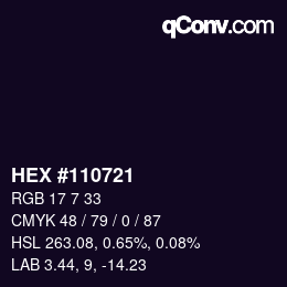 カラーコード: HEX #110721 | qconv.com